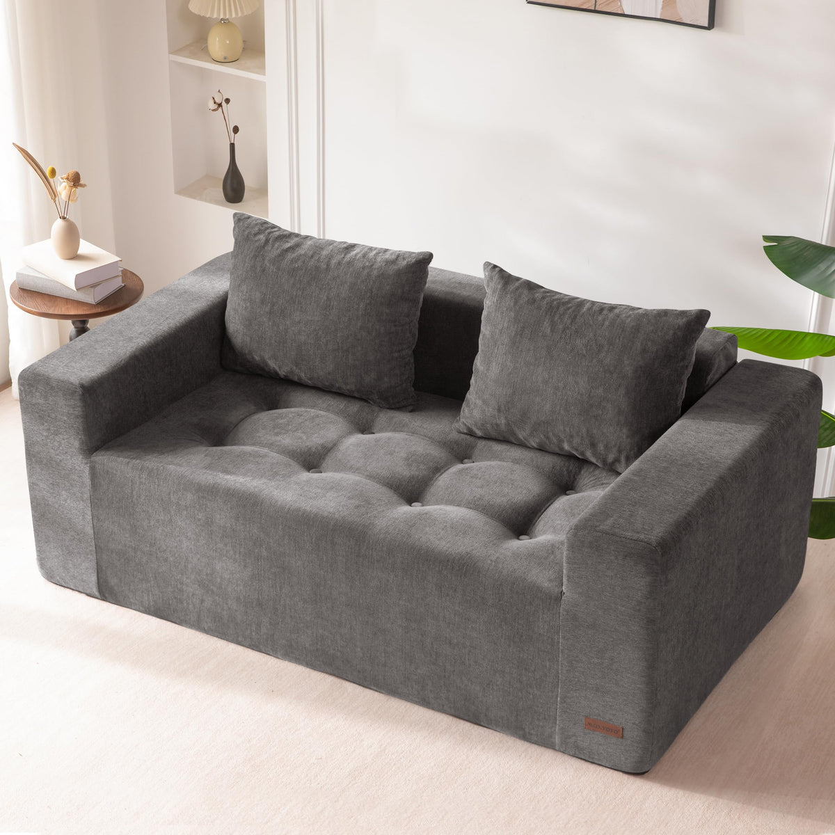 Light Grey Chenille Modular Sofa Couch I8365