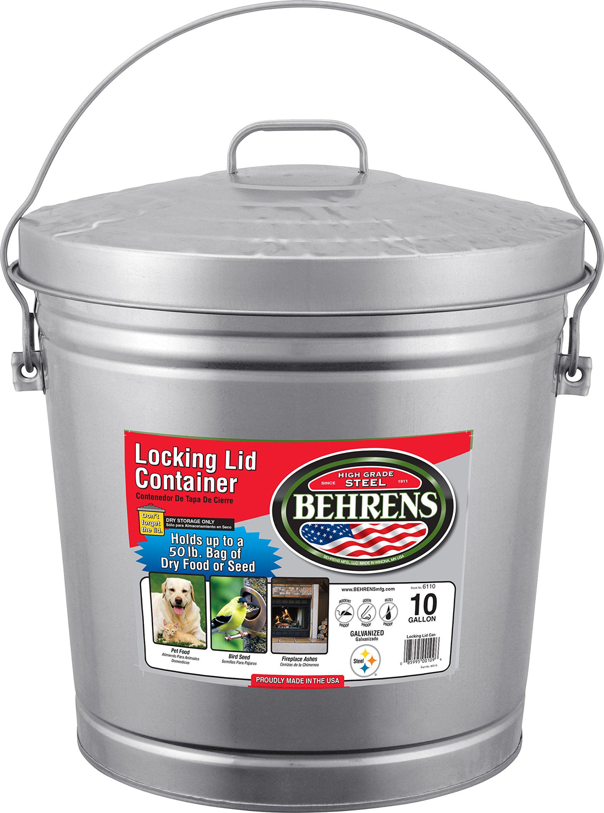 10-Gallon Locking Lid Can V122658