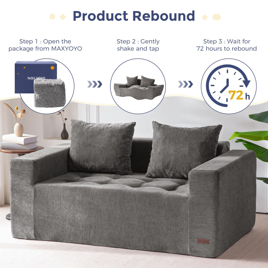 Light Grey Chenille Modular Sofa Couch I8365