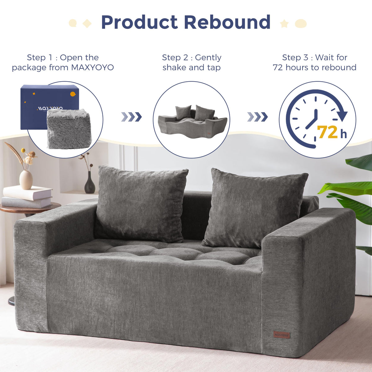 Light Grey Chenille Modular Sofa Couch I8365