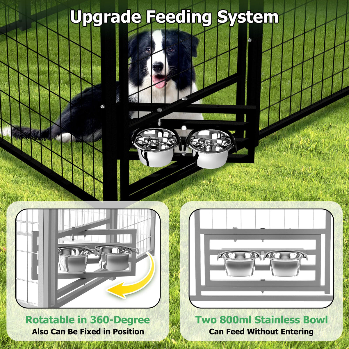 8x4x6 FT Outdoor Dog Kennel with Roof Cover X8442
