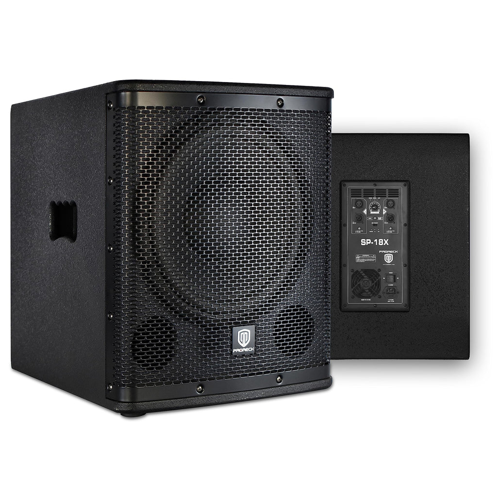 18 inch 3000W Powered PA DJ Subwoofer with Class-D Amplifier, Black R756