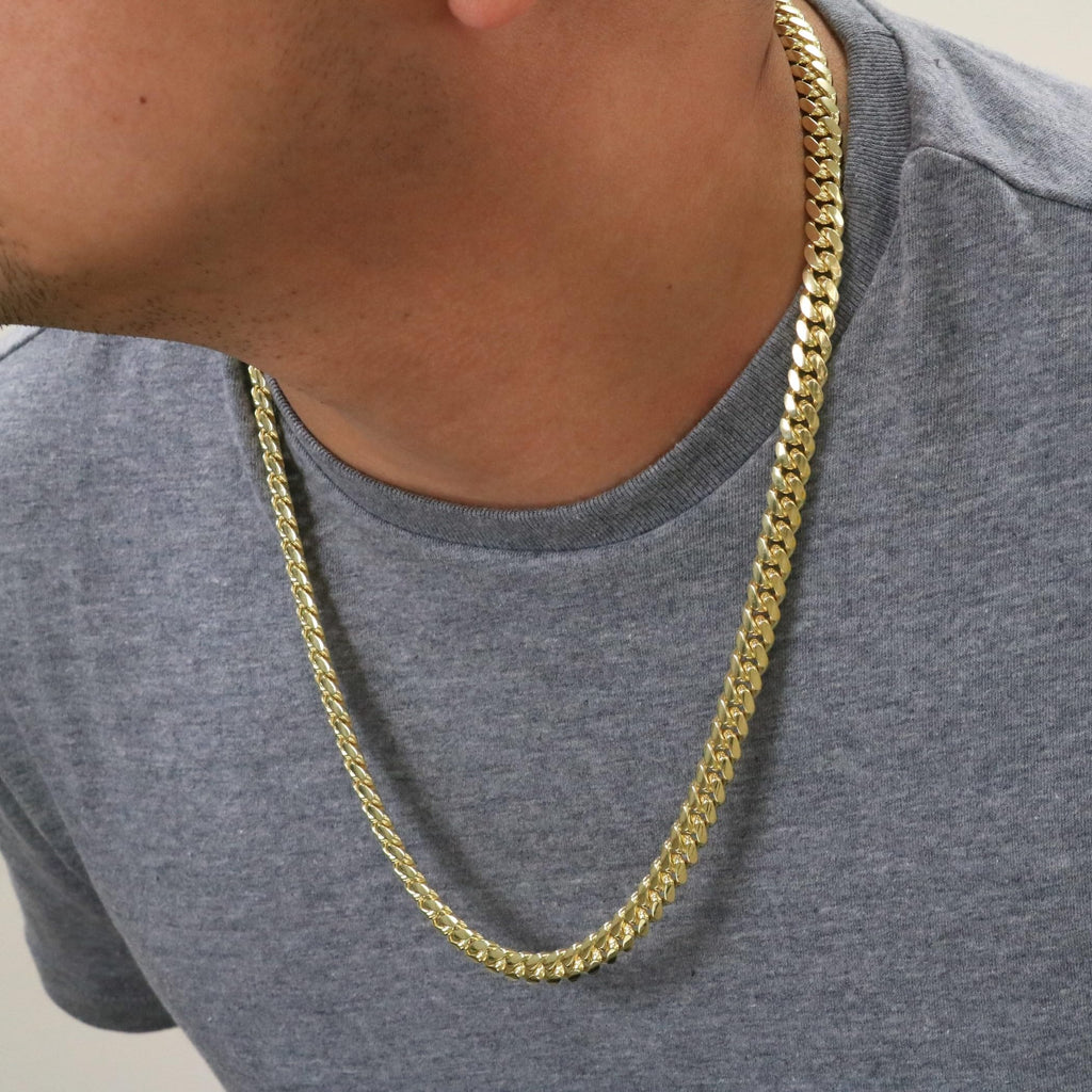 14k Yellow Gold Cuban Link Chain Necklace D5963