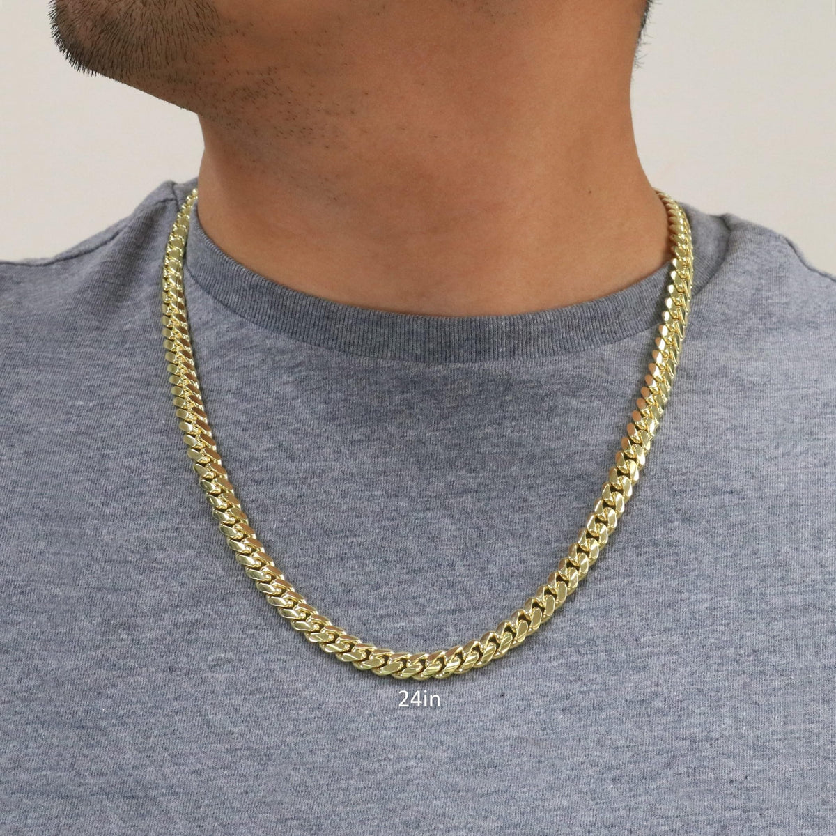 14k Yellow Gold Cuban Link Chain Necklace D5963