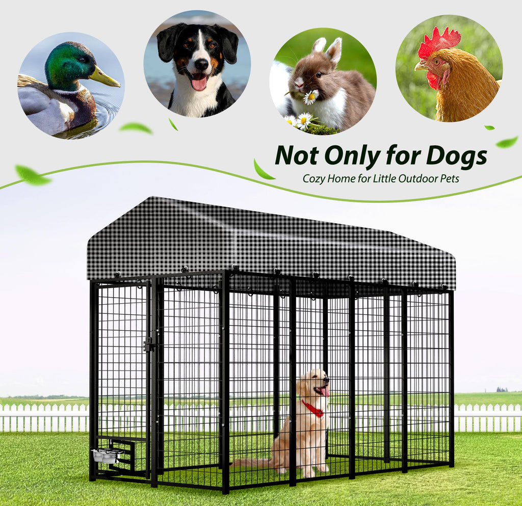 8x4x6 FT Outdoor Dog Kennel with Roof Cover X8442