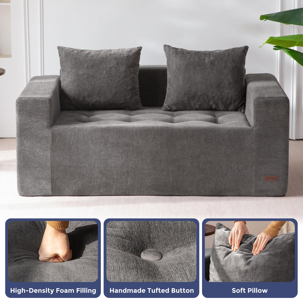 Light Grey Chenille Modular Sofa Couch I8365
