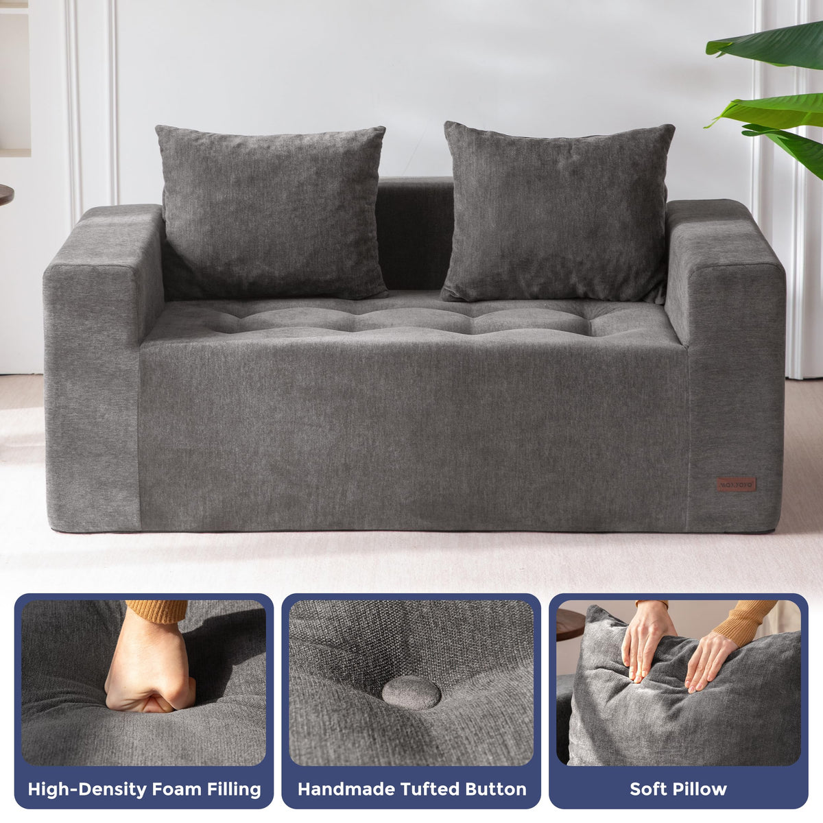 Light Grey Chenille Modular Sofa Couch I8365